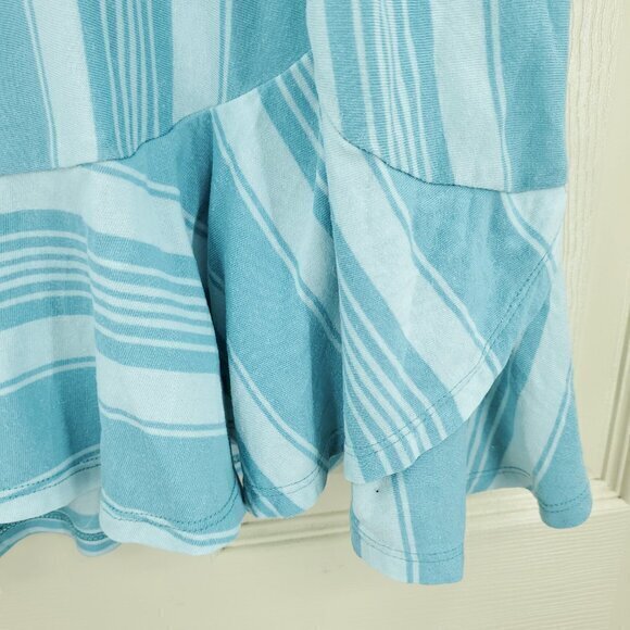 Patagonia Alpine Valley Pull On Drawstring Flutter Hem Skirt M Blue/White Stripe - Picture 9 of 16